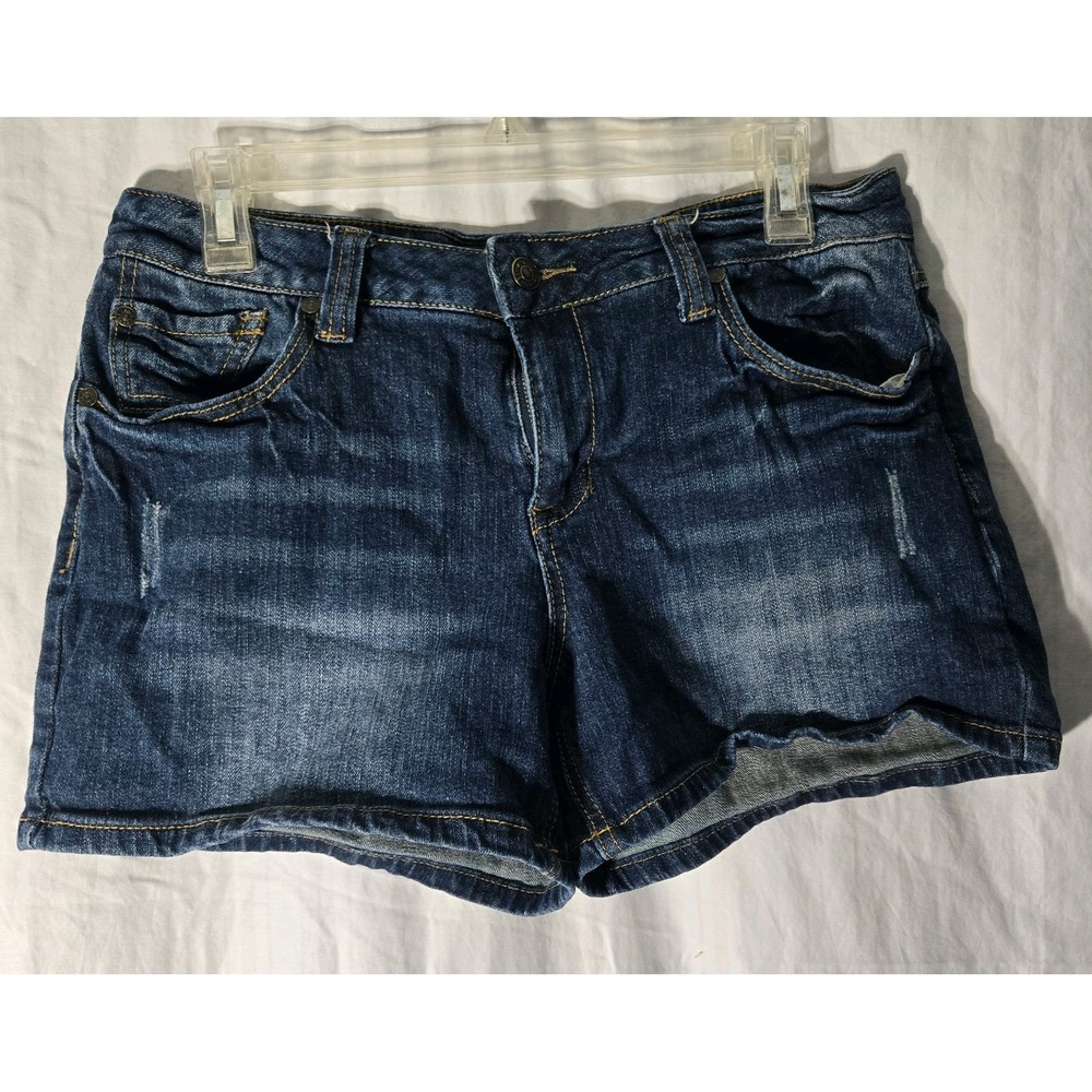 Cato Fashions mid-rise denim shorts featuring a classic dark blue Wash Size 10